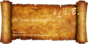 Árva Bottyán névjegykártya